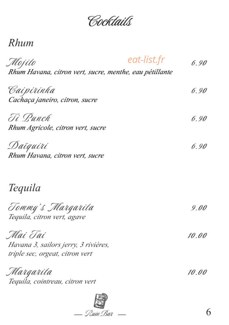 Ruin Bar Bouffay — carte page 13