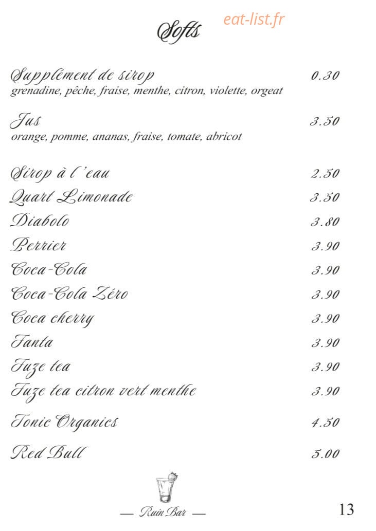 Ruin Bar Bouffay — carte page 16