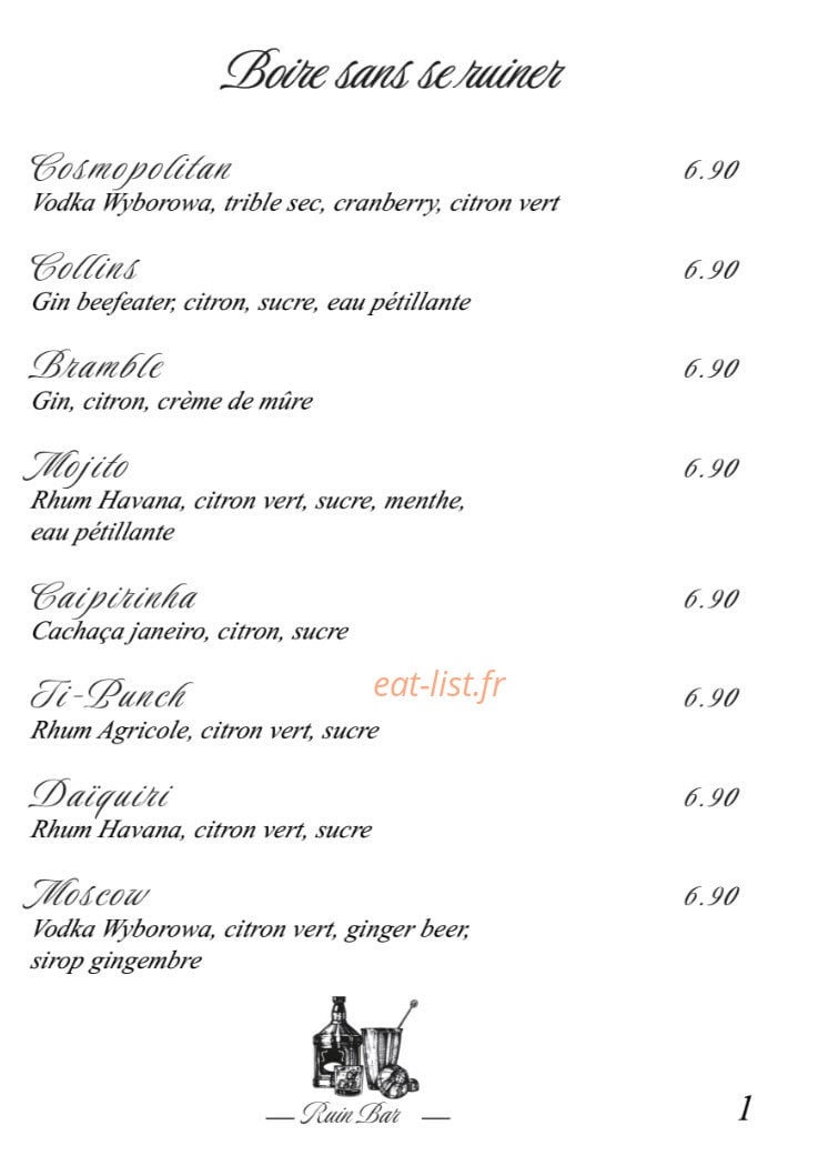 Ruin Bar Bouffay — carte page 19