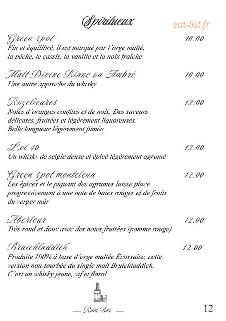 Ruin Bar Bouffay — carte page 8
