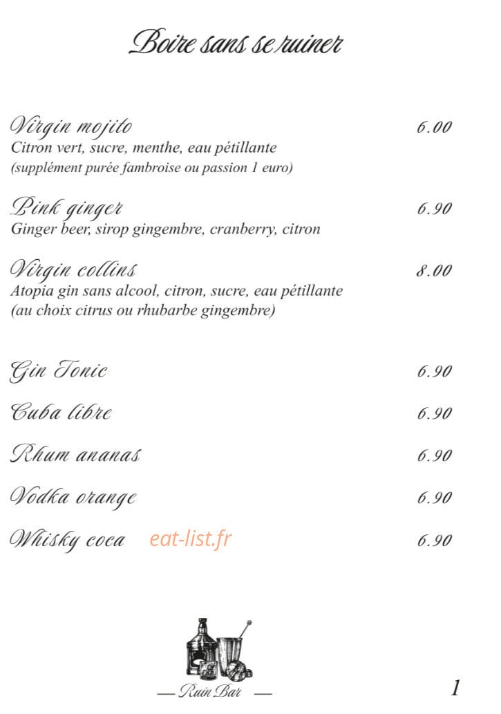 Ruin Bar Bouffay — carte page 18