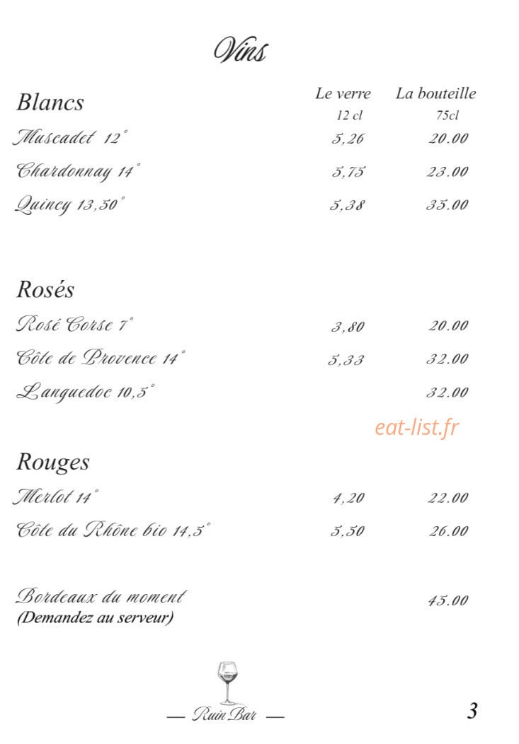Ruin Bar Bouffay — carte page 17