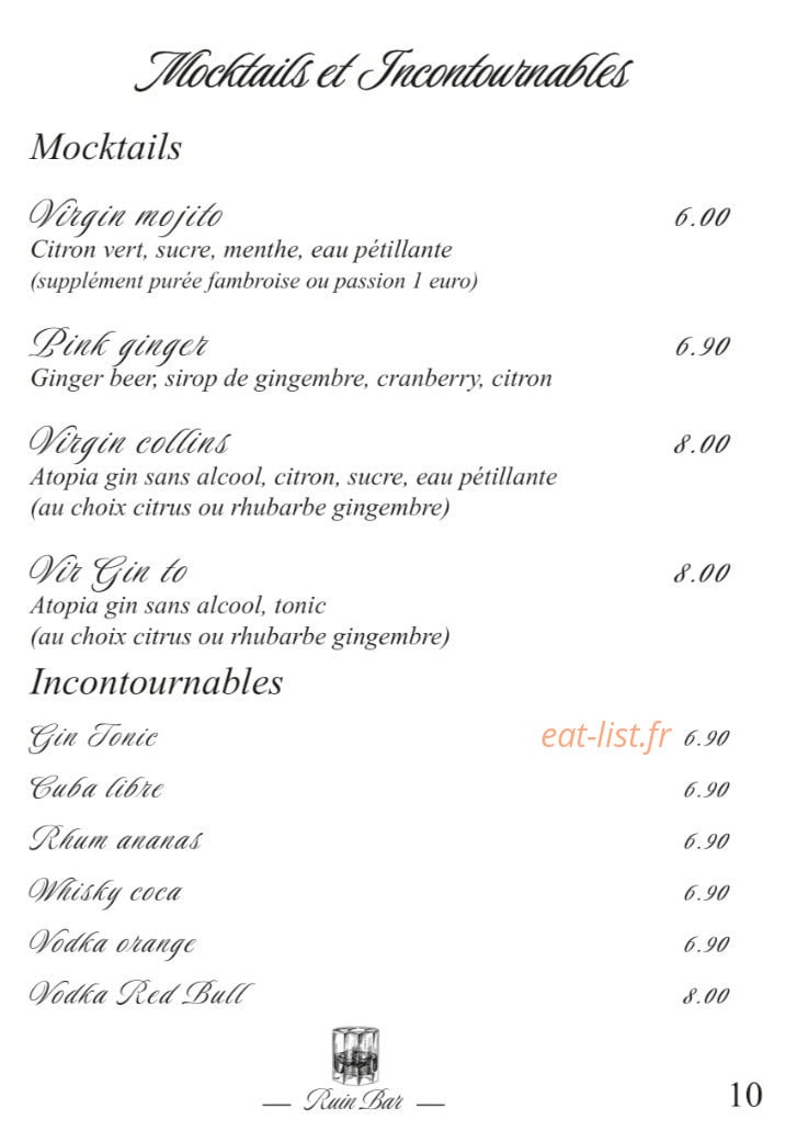 Ruin Bar Bouffay — carte page 10
