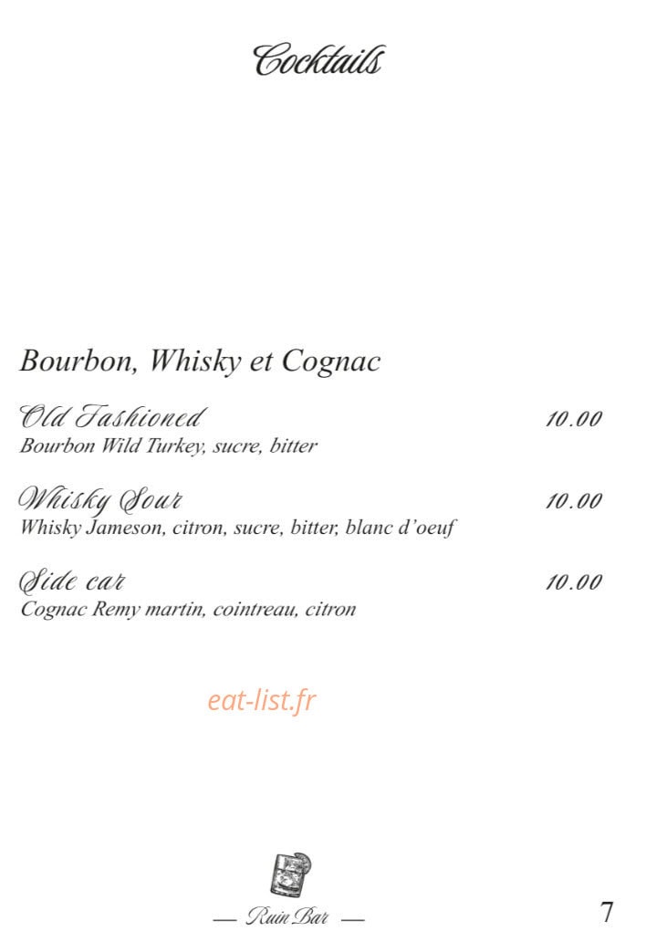 Ruin Bar Bouffay — carte page 22