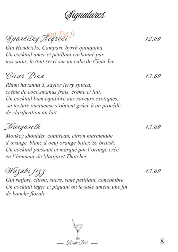 Ruin Bar Bouffay — carte page 2