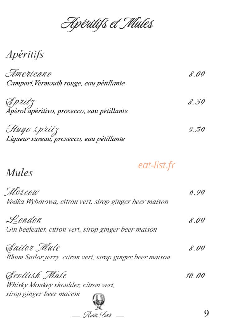 Ruin Bar Bouffay — carte page 15