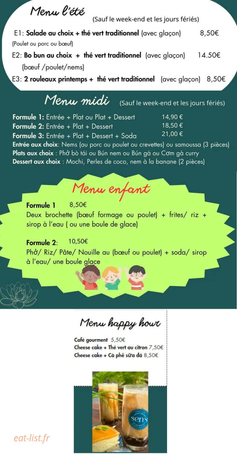 Sen's — carte page 8