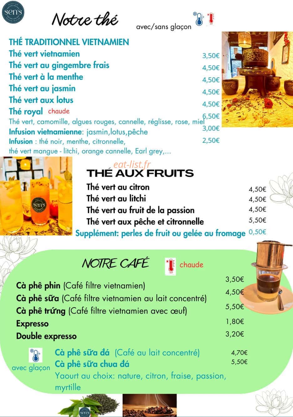 Sen's — carte page 7