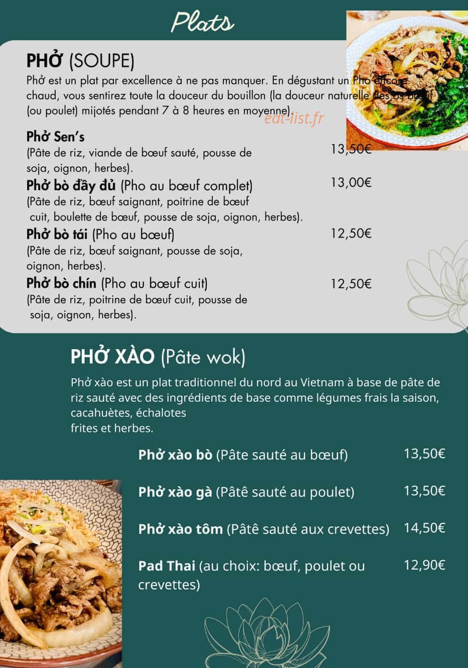 Sen's — carte page 3