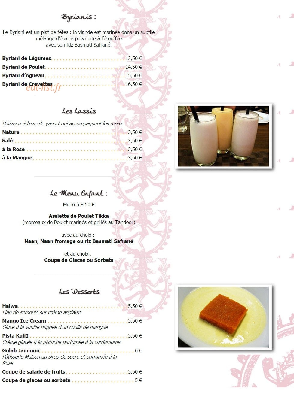 Shaan Tandoori — carte page 4
