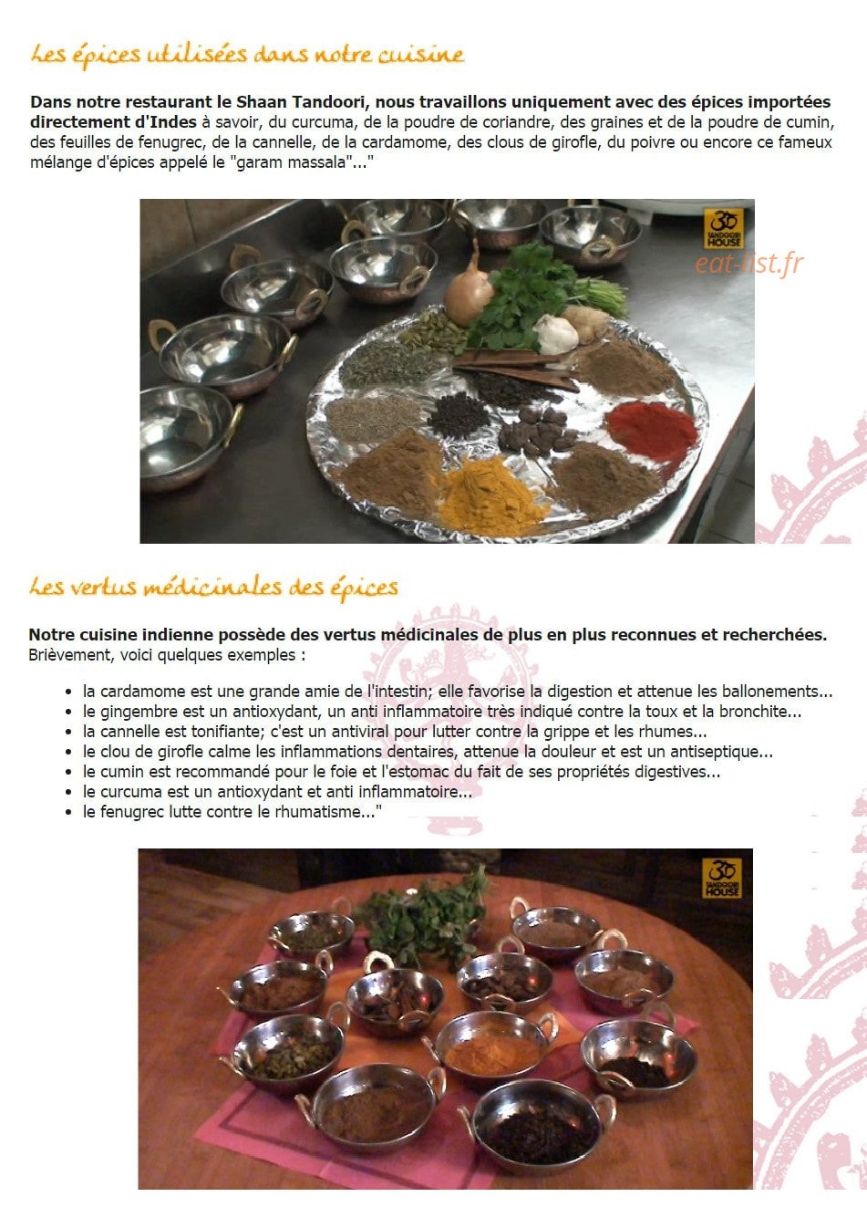 Shaan Tandoori — carte page 5