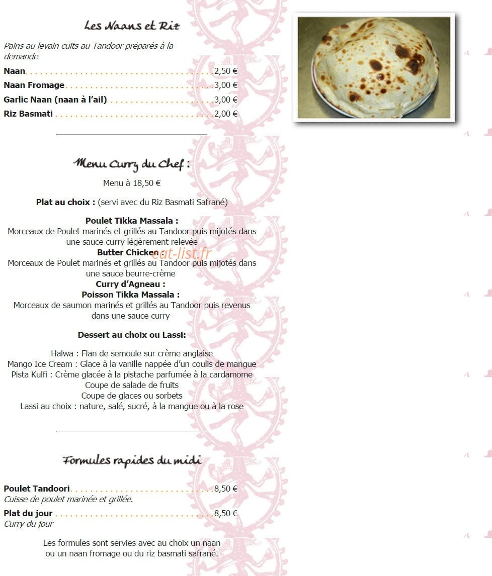 Shaan Tandoori — carte page 2
