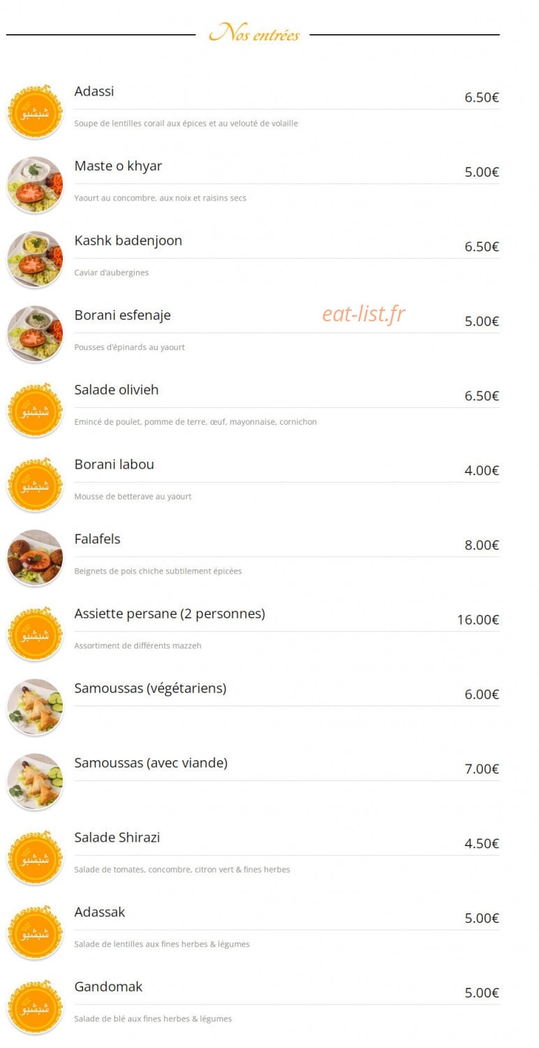 Shab’shabou — carte page 1