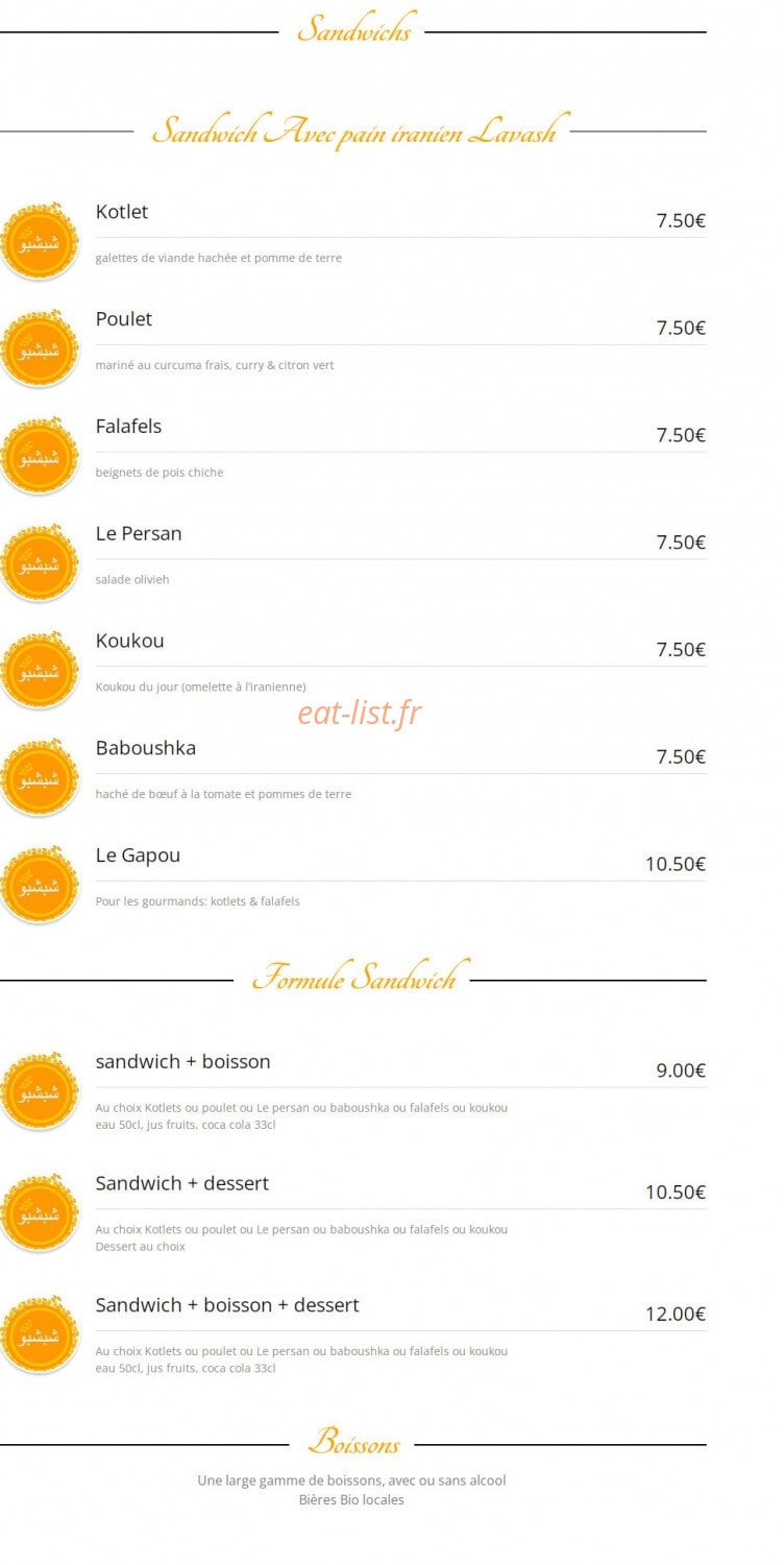 Shab’shabou — carte page 4