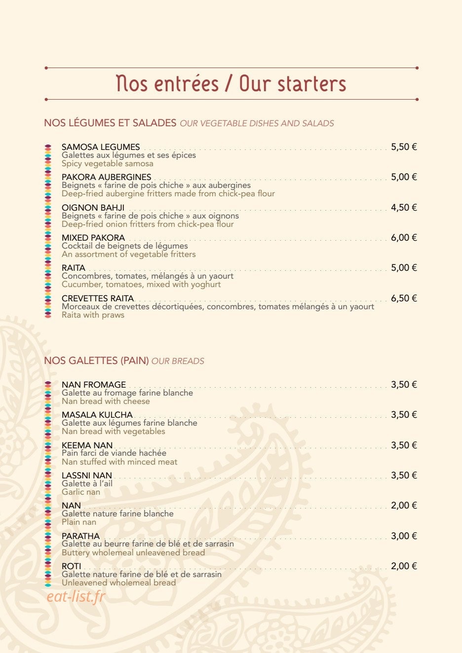 Shalimar — carte page 2