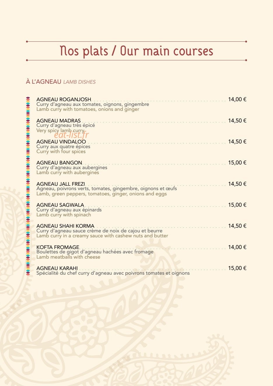 Shalimar — carte page 5