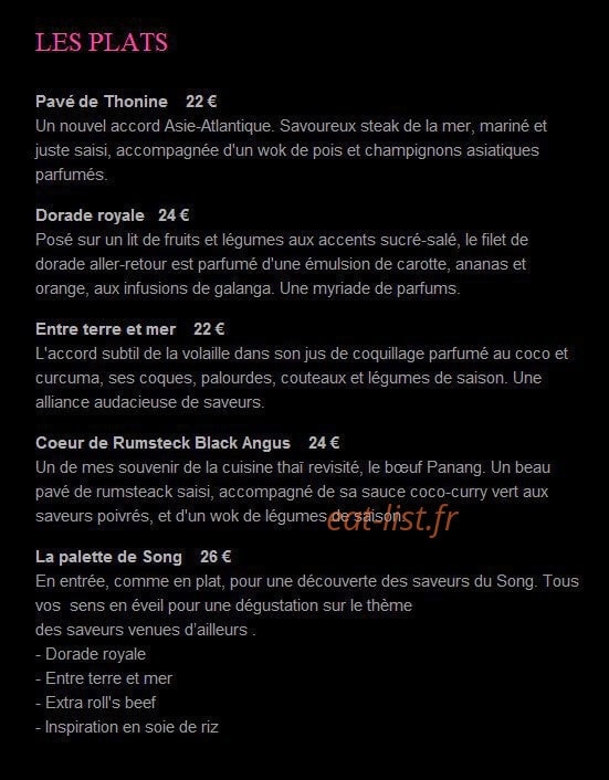 Song Saveurs et Sens — carte page 2