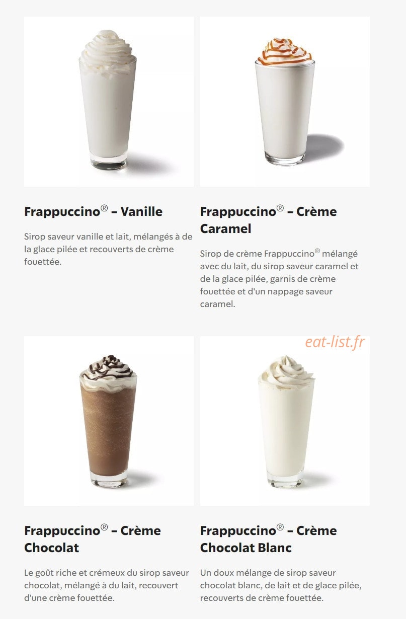 Starbucks Coffee — carte page 25