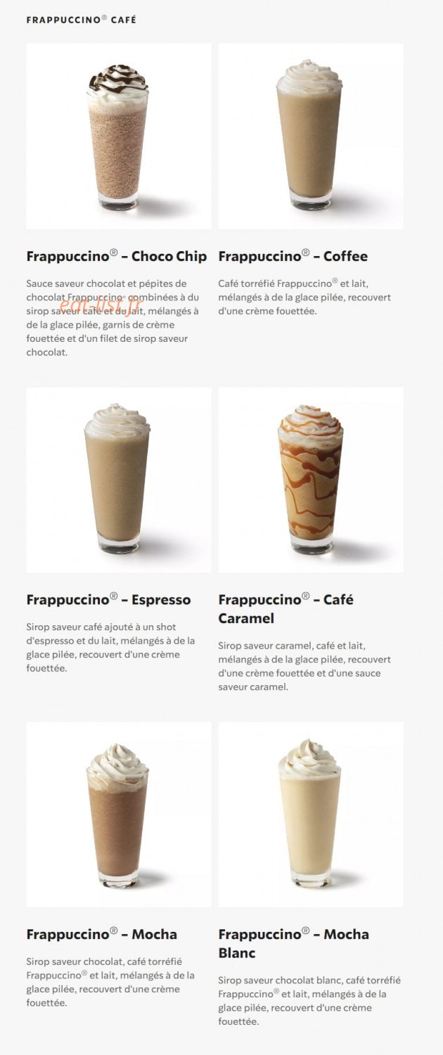 Starbucks Coffee — carte page 23