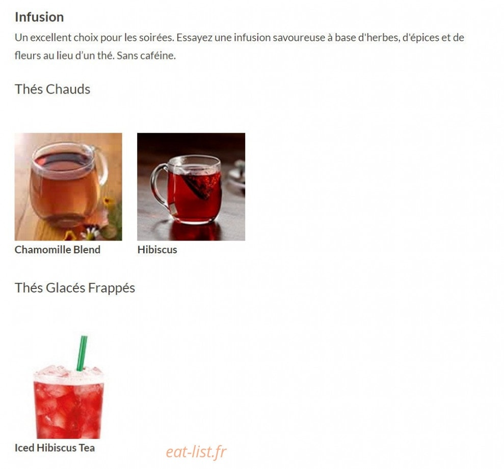 Starbucks coffee — carte page 8