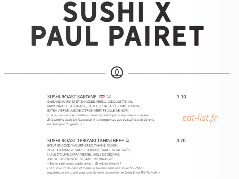 Sushi Shop — carte page 18