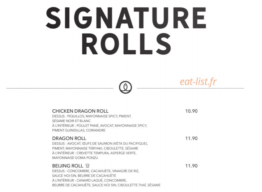 Sushi Shop — carte page 26