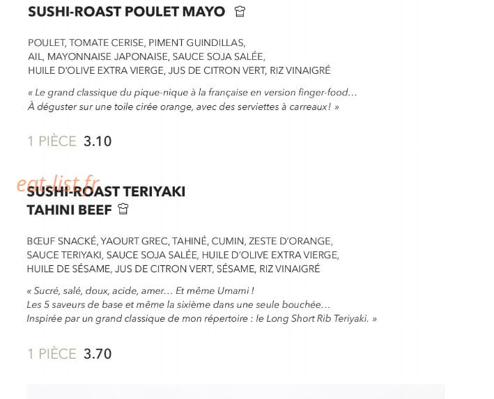 Sushi Shop — carte page 6