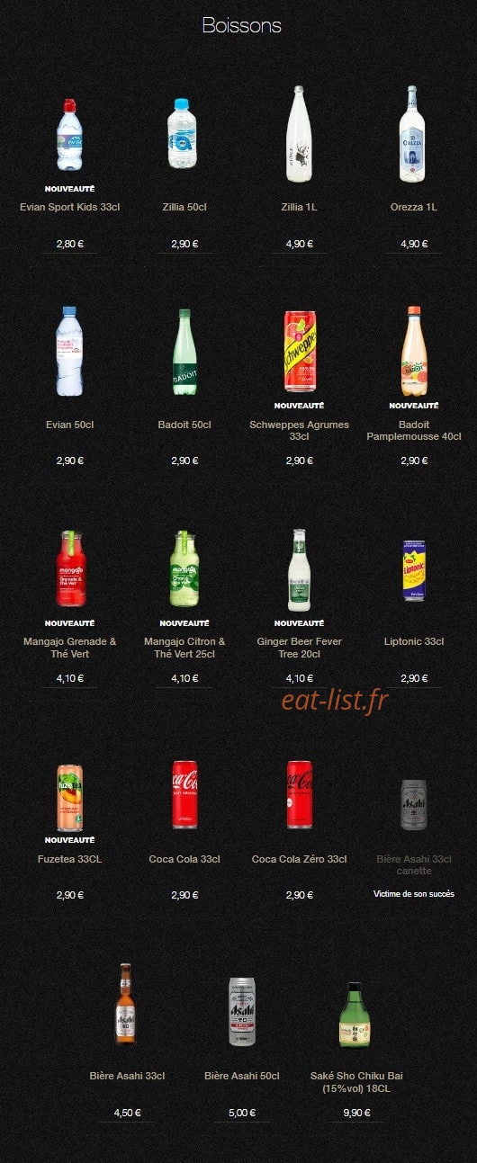 Sushi Shop — carte page 26