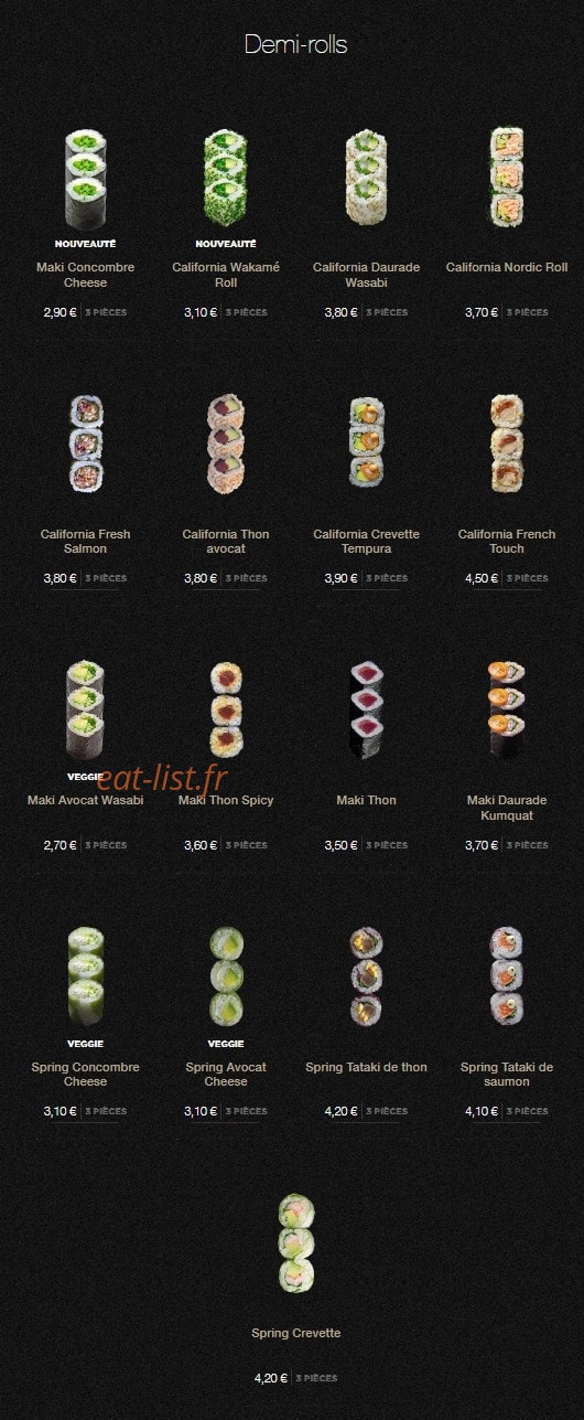 Sushi Shop — carte page 18