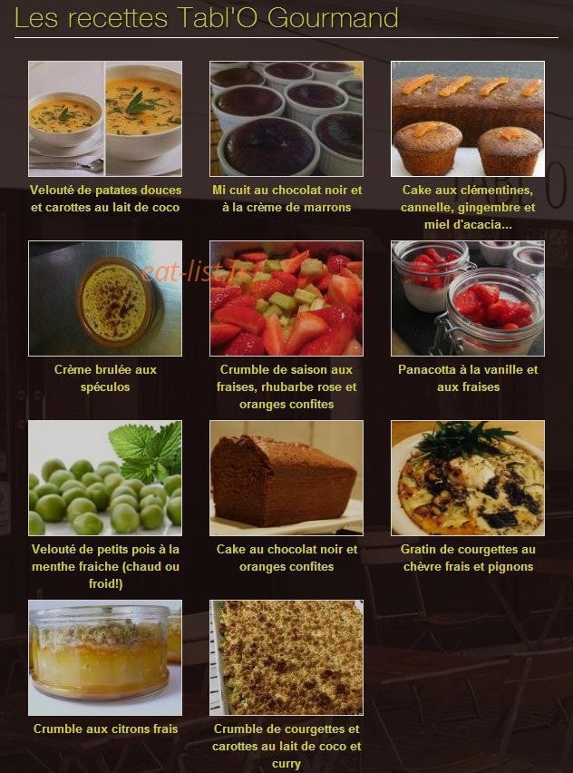 Tabl'O Gourmand — carte page 1