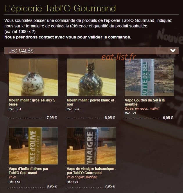 Tabl'O Gourmand — carte page 2