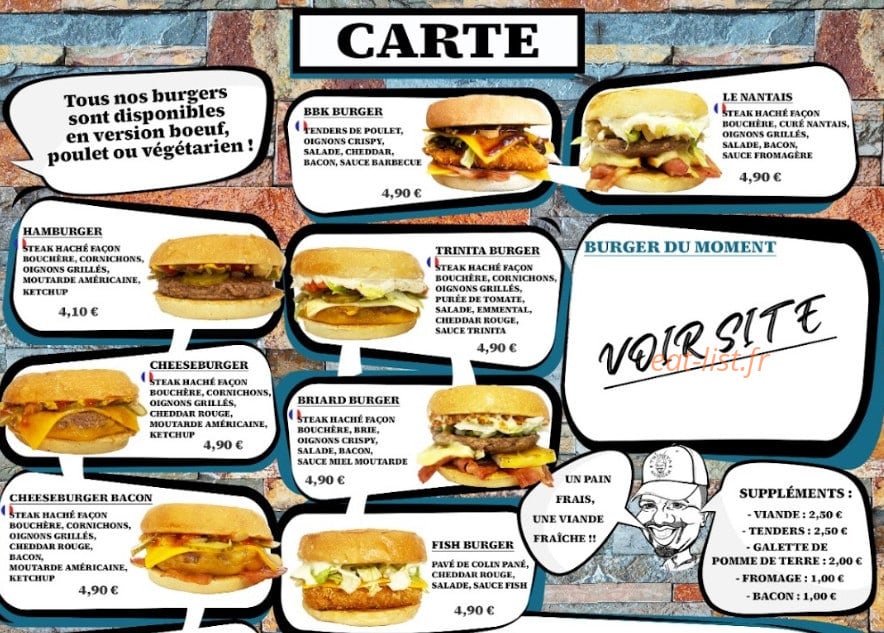 Trinita Burger — carte page 1
