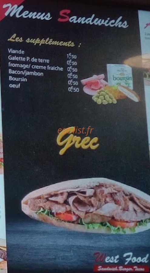 West Food — carte page 5