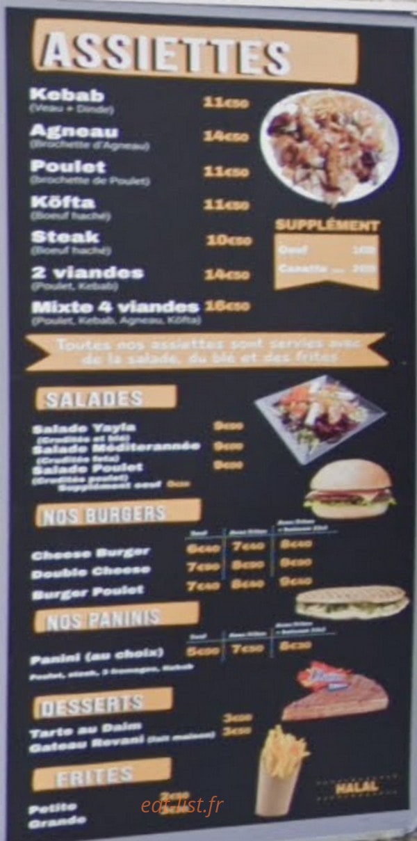 Yayla Kebab — carte page 2