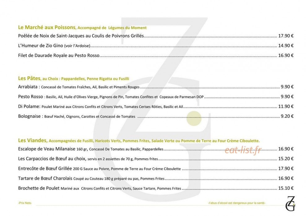 Zio gino — carte page 1