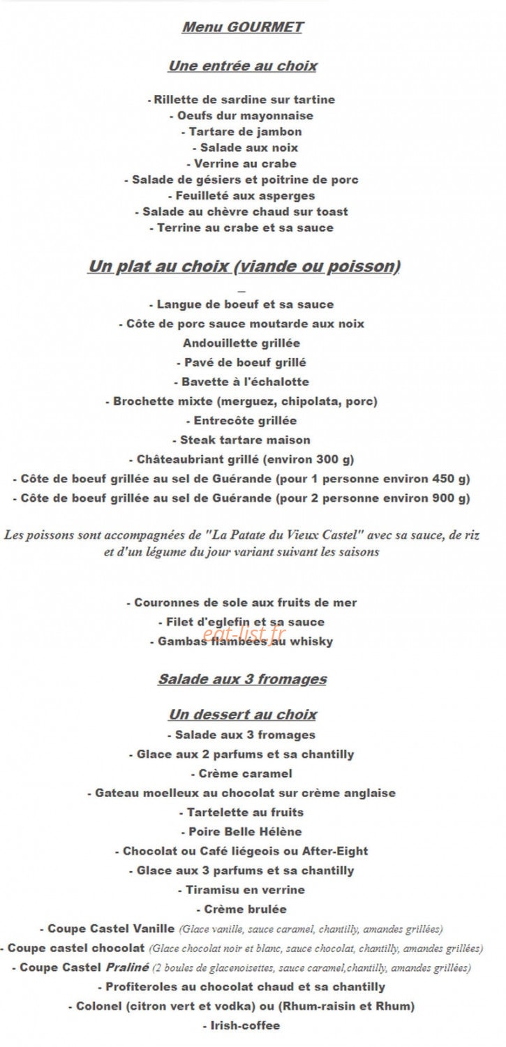 Au Vieux Castel — carte page 4