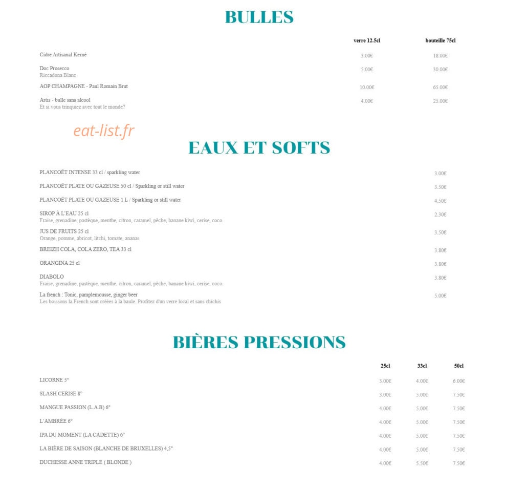 Castel Pub — carte page 4