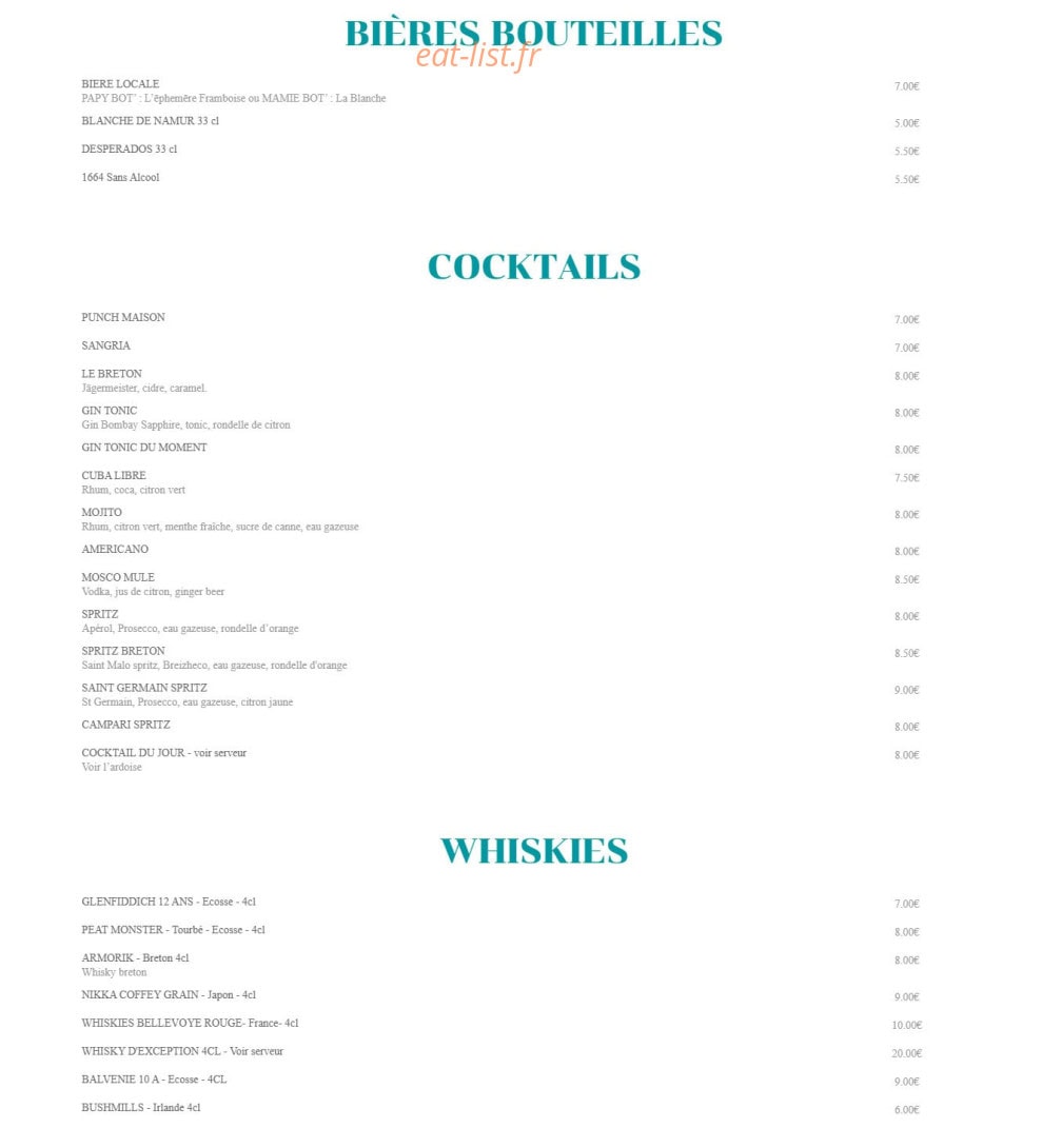 Castel Pub — carte page 5