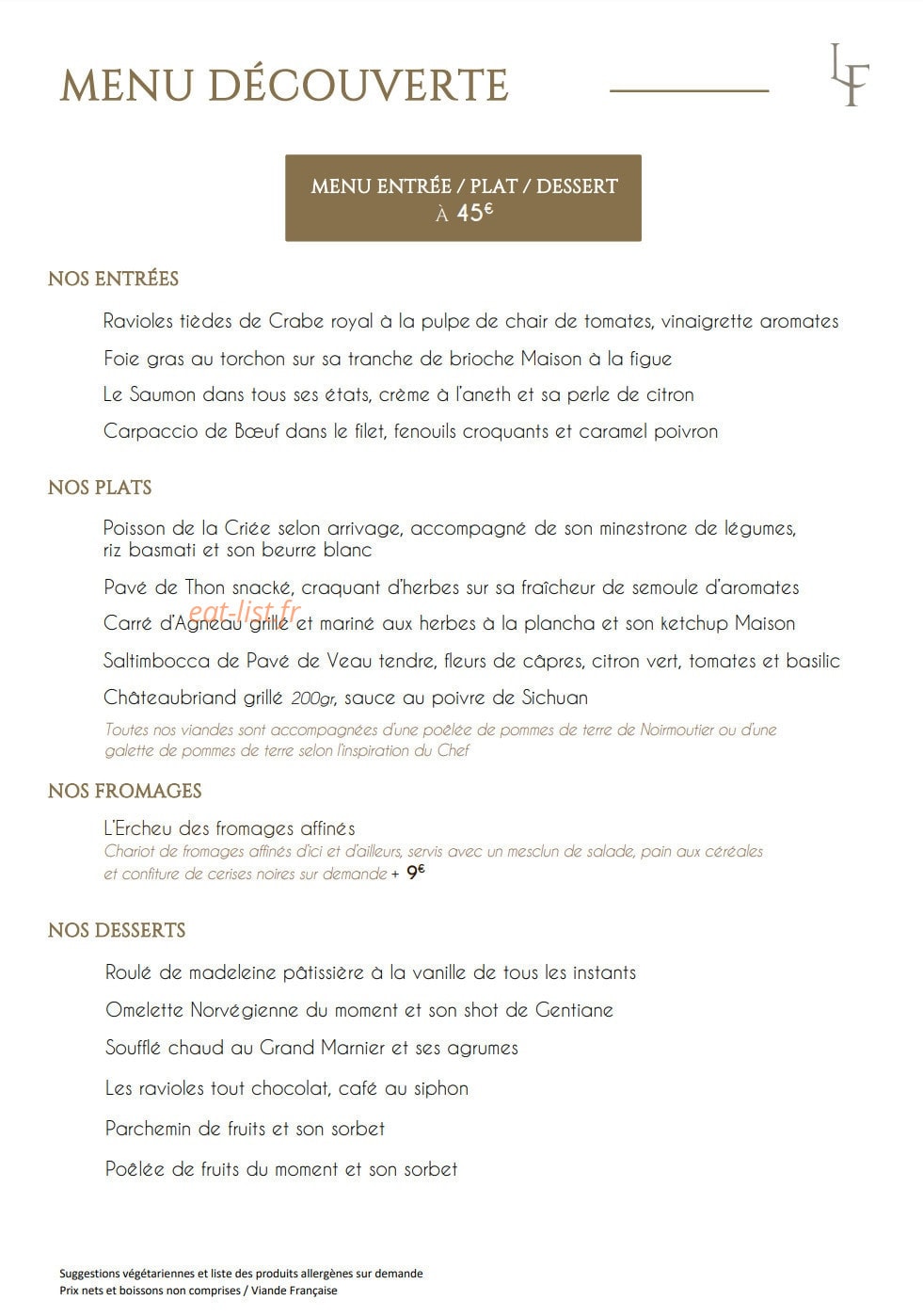 Domaine De La Ferrière — carte page 2