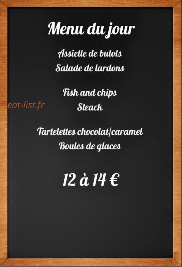 Le Jal's Restaurant — carte page 1