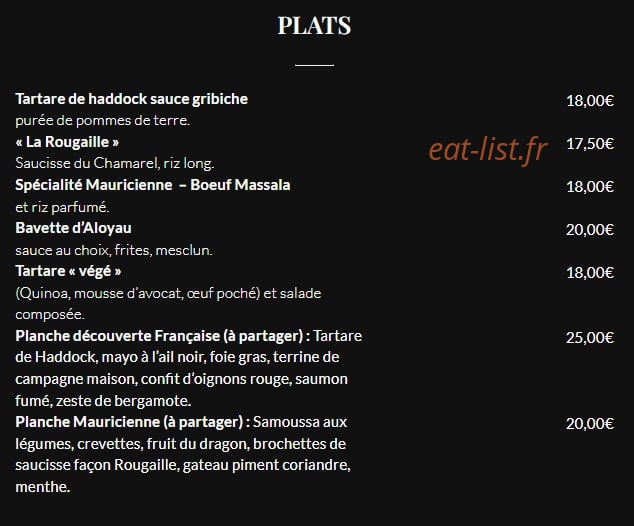 Yakely food express — carte page 1