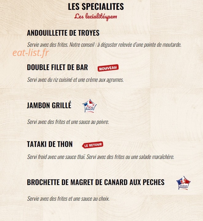 Carte et menu de Boucherie la Goulaine à Basse Goulaine — Les spécialités