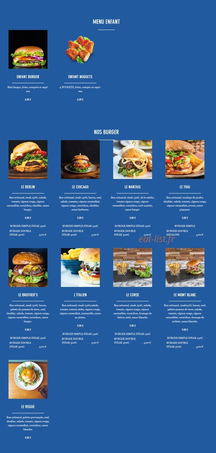 Brother's burger — carte page 5