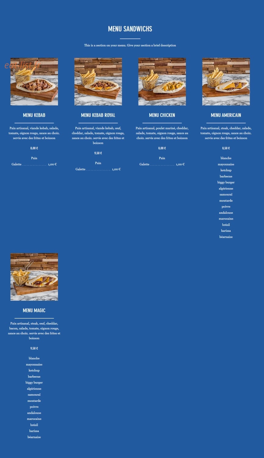 Brother's burger — carte page 2