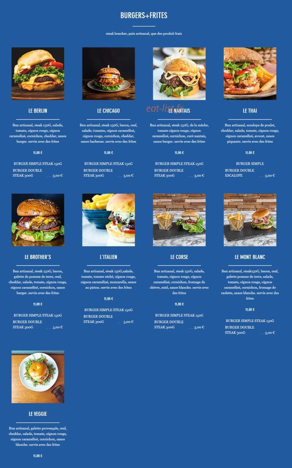 Brother's burger — carte page 1
