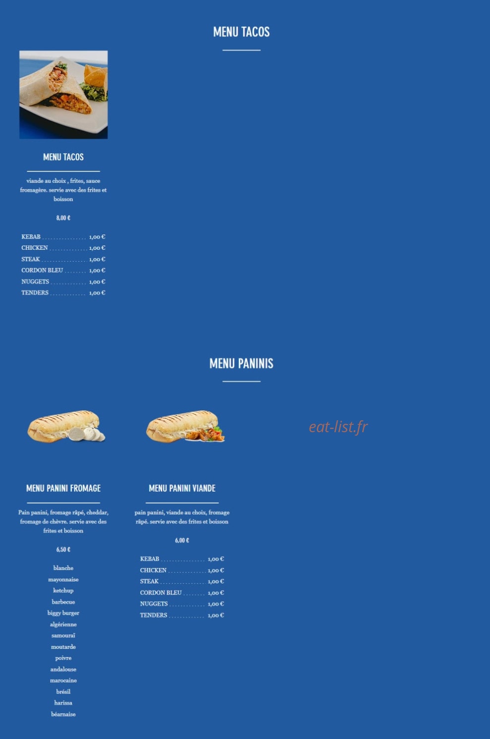 Brother's burger — carte page 3