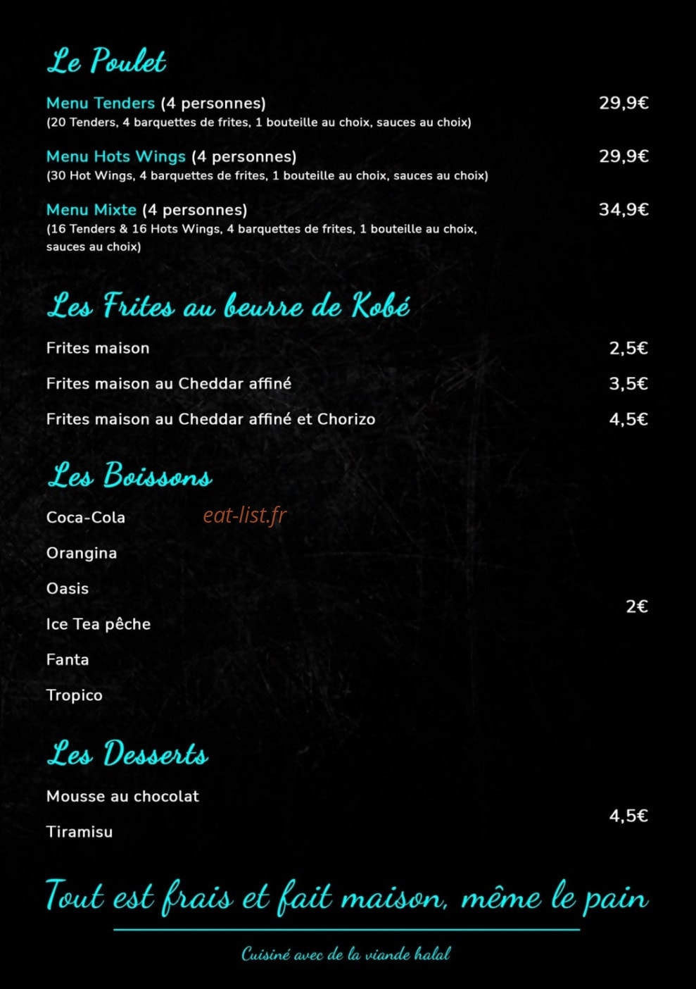 Burger Bleu — carte page 2
