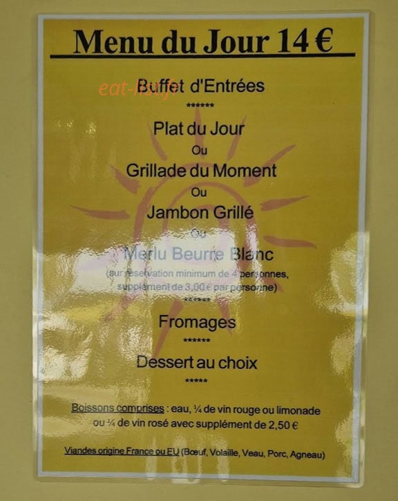 Le Relais du Beau Soleil — carte page 1