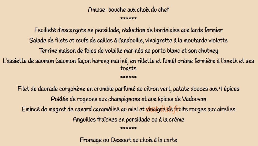Auberge du haut Marland — carte page 4
