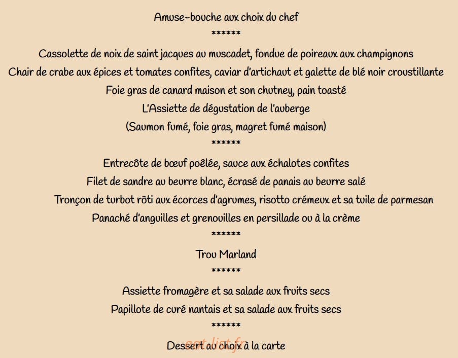 Auberge du haut Marland — carte page 5